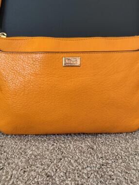 Coach Madison East West Swingpack Crossbody Bag Leather Bright Mandarin Purse